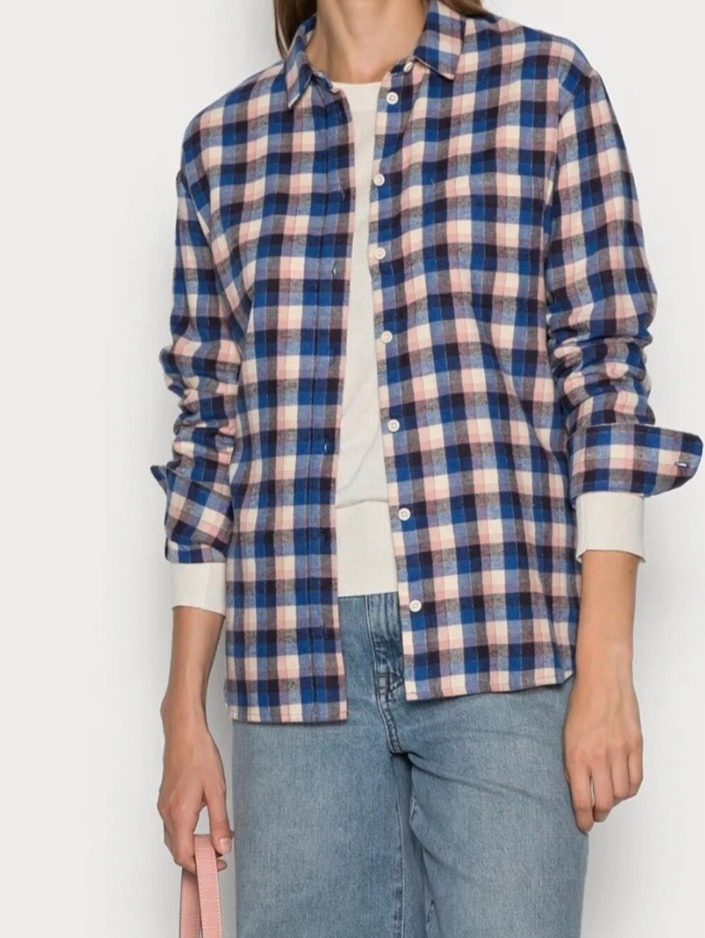 Madewell Blue & Pink Plaid Button-Down Shirt